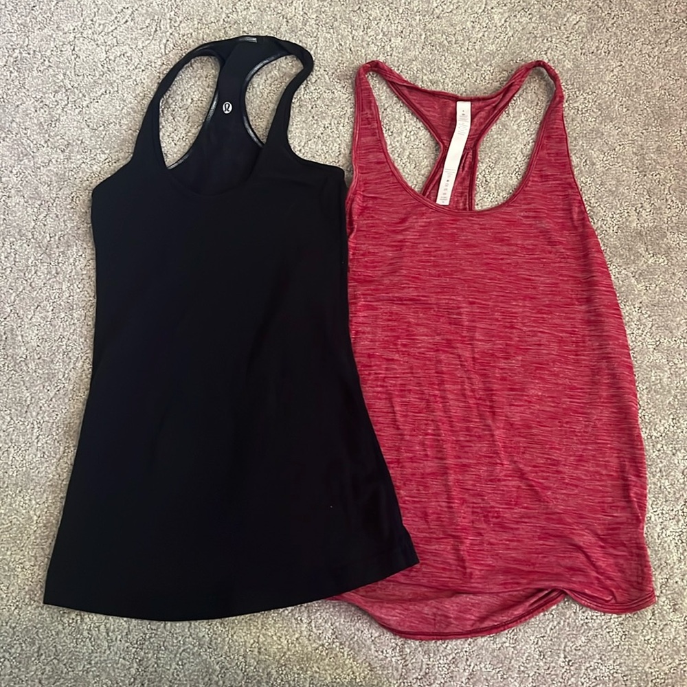Bundle- Lululemon Tank Size 2 (black) And Size 4 (heathered Boom Juice)